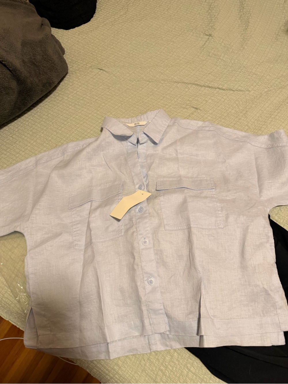 Uniqlo Pale Blue shirt -Sleeve Button-Down Shirt